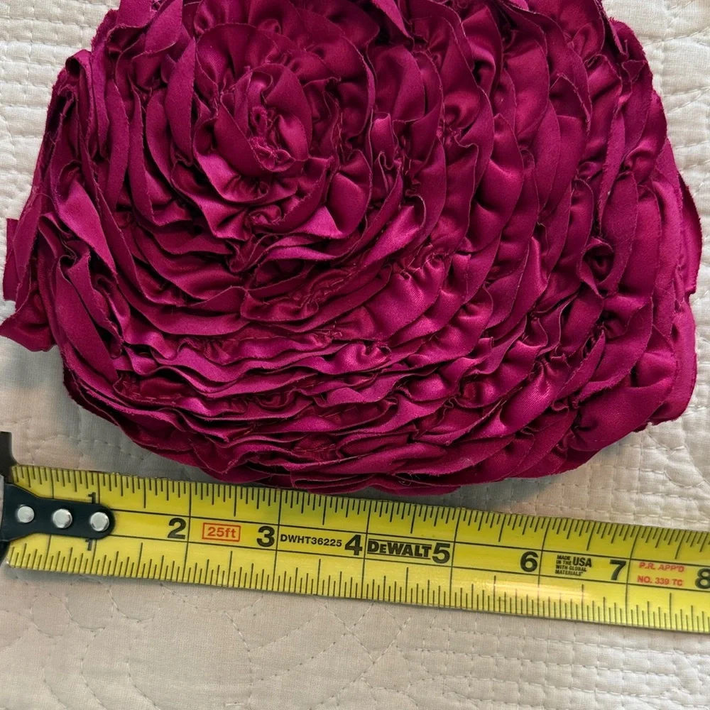 White House Black Market Satin Rose-Embellished Clutch purse festival BoHo prom✨ - Picture 6 of 7